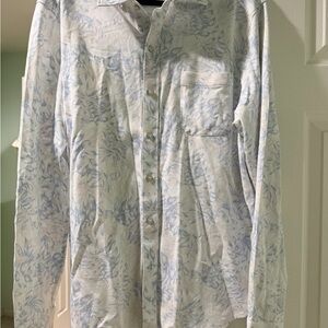 Tommy Bahama Blue Floral Casual Button Down Shirt